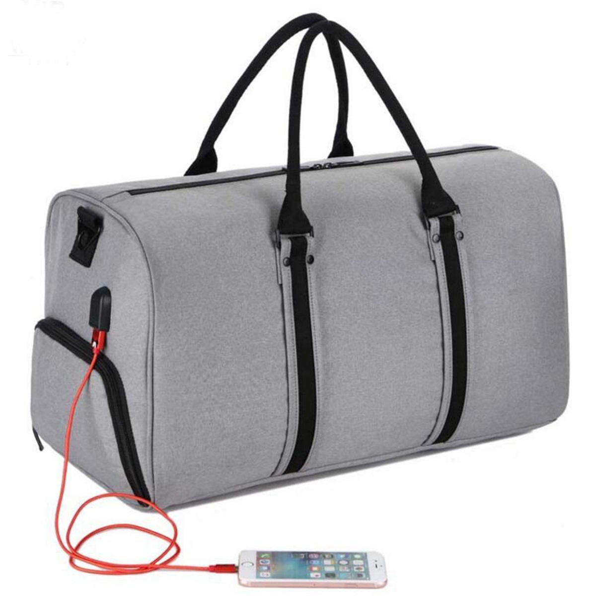 Sport bag in SEAQUAL YARN recycled material with USB port and shoe compartment