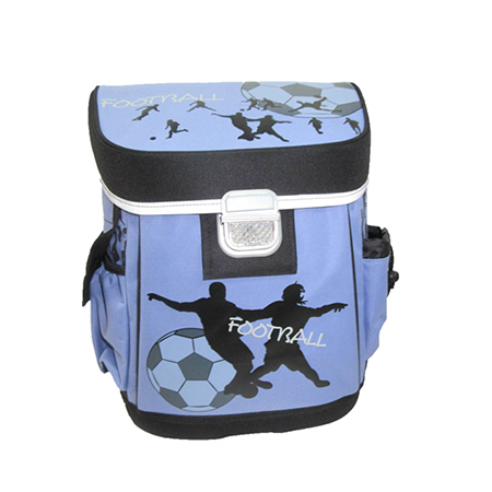 100% RPET blue color hard sided pupil backpack and new style school bag